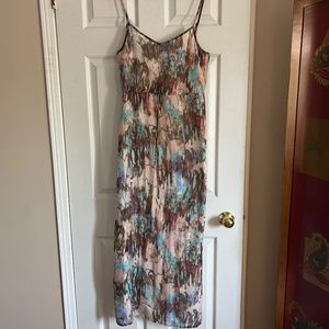 Multi color spaghetti maxi dress
